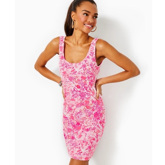 Lilly Pulitzer Tank Dress in Peony Pink Seaside Scene NEW - Picture 1 of 8
